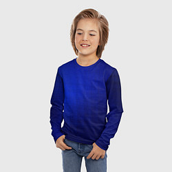 Лонгслив детский Синий с затемнением текстура, цвет: 3D-принт — фото 2