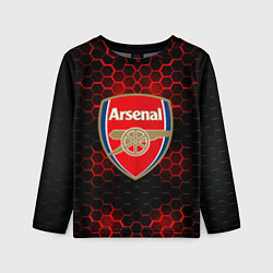 Лонгслив детский Арсенал красные соты, цвет: 3D-принт