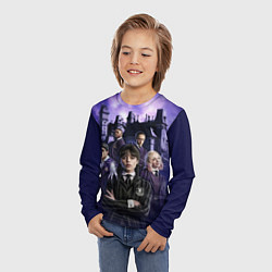 Лонгслив детский Невермор - Уэнздей Аддамс 2, цвет: 3D-принт — фото 2