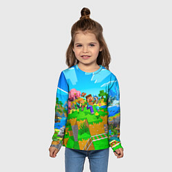 Лонгслив детский Майнкрафт - на встречу приключениям, цвет: 3D-принт — фото 2