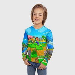 Лонгслив детский Майнкрафт - на встречу приключениям, цвет: 3D-принт — фото 2