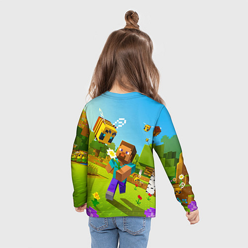 Детский лонгслив Стив и пчела / 3D-принт – фото 6