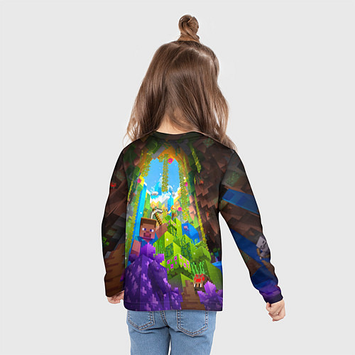 Детский лонгслив Майнкрафт - Стив и Алекс / 3D-принт – фото 6