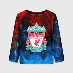 Лонгслив детский Liverpool огненный дым текстура, цвет: 3D-принт
