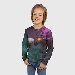 Лонгслив детский Цири и чудовище смотрят друг на друга, цвет: 3D-принт — фото 2