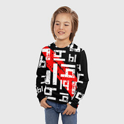 Лонгслив детский Ы, паттерн, цвет: 3D-принт — фото 2