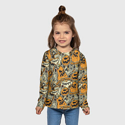 Лонгслив детский Хэллоуин тыквы, цвет: 3D-принт — фото 2