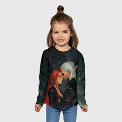Лонгслив детский Геральт и Трисс - нежность, цвет: 3D-принт — фото 2