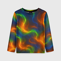 Лонгслив детский Разноцветное пламя и дым, цвет: 3D-принт