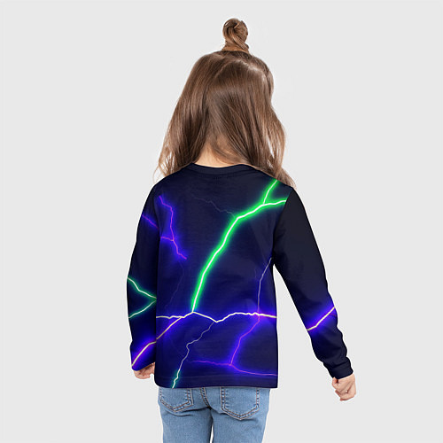 Детский лонгслив Multicolored lightning / 3D-принт – фото 6