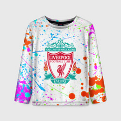 Лонгслив детский Ливерпуль неоновые брызги красок, цвет: 3D-принт