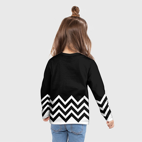 Детский лонгслив Liverpool чернобелые линии / 3D-принт – фото 6