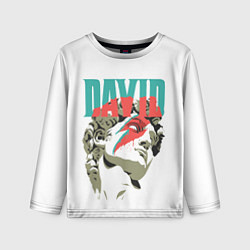Лонгслив детский David Bowie статуя Давида, цвет: 3D-принт