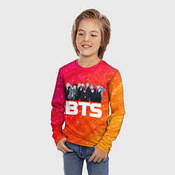 Лонгслив детский BTS блестящий фон, цвет: 3D-принт — фото 2