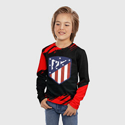Лонгслив детский Атлетико Мадрид красные краски, цвет: 3D-принт — фото 2