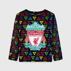 Лонгслив детский Liverpool pattern neon, цвет: 3D-принт