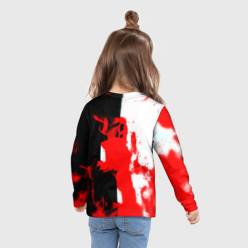 Детский лонгслив Арсенал огонь / 3D-принт – фото 6