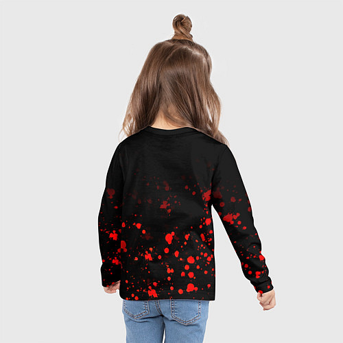 Детский лонгслив Арсенал красные краски всплеск / 3D-принт – фото 6