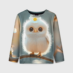 Лонгслив детский Милый цыпленок с цветочком на лбу, цвет: 3D-принт