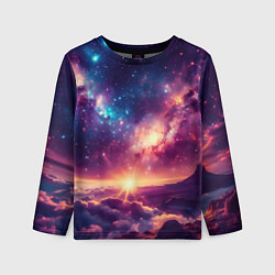 Лонгслив детский Фантастический космос вид с планеты, цвет: 3D-принт