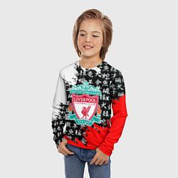 Лонгслив детский Ливерпуль китайские символы краски, цвет: 3D-принт — фото 2