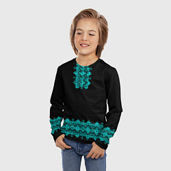 Лонгслив детский Вышиванка узорный ряд, цвет: 3D-принт — фото 2
