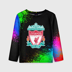 Лонгслив детский Liverpool краски градиент, цвет: 3D-принт