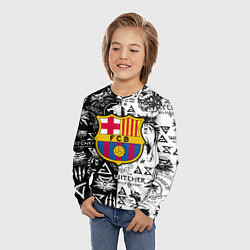 Лонгслив детский Barcelona логотипы ведьмак, цвет: 3D-принт — фото 2