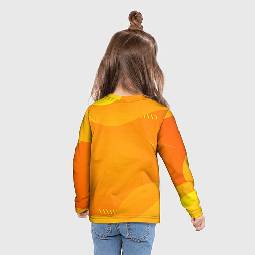 Детский лонгслив Девочка дьявол бежит за роллом / 3D-принт – фото 6