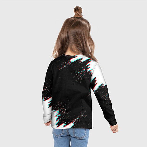 Детский лонгслив Арсенал краски глитч текстура / 3D-принт – фото 6