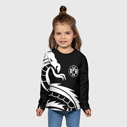 Лонгслив детский Borussia дракон белый, цвет: 3D-принт — фото 2