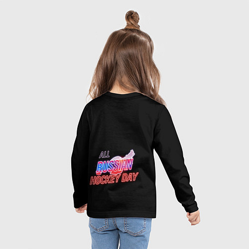 Детский лонгслив Всероссийский день хоккея / 3D-принт – фото 6