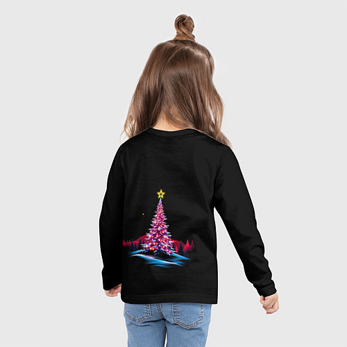 Детский лонгслив New year eve in the forest / 3D-принт – фото 6