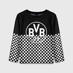 Лонгслив детский Borussia шахматная клетка, цвет: 3D-принт