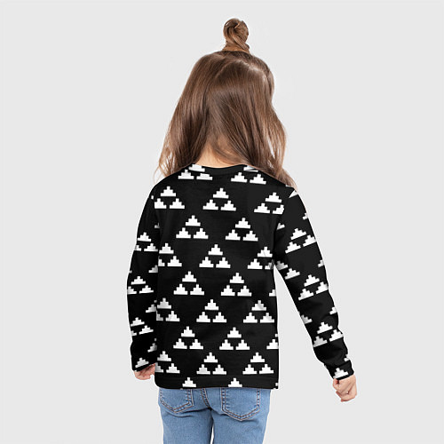 Детский лонгслив Juventus геометрия треугольники / 3D-принт – фото 6