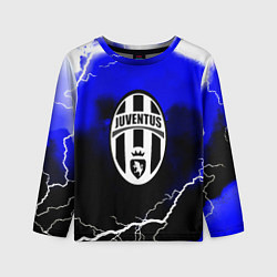 Лонгслив детский Ювентус шторм молнии текстура, цвет: 3D-принт