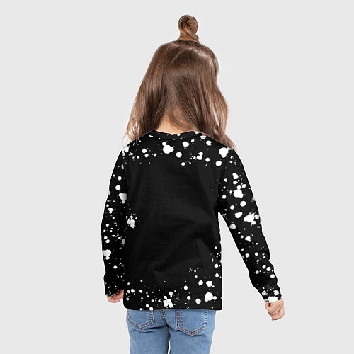 Детский лонгслив Ювентус белые краски всплеск / 3D-принт – фото 6