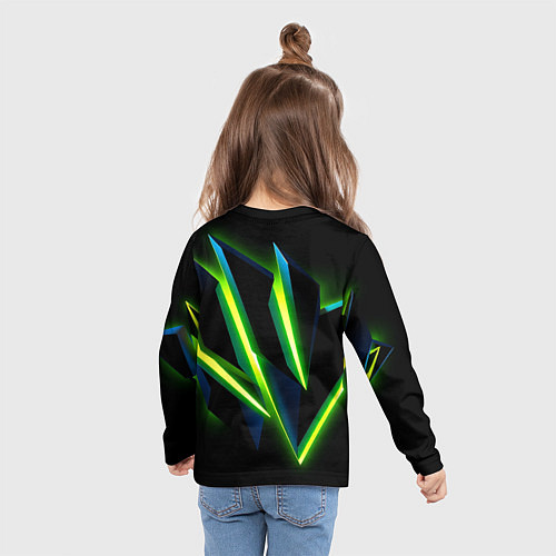 Детский лонгслив Geometric neon / 3D-принт – фото 6