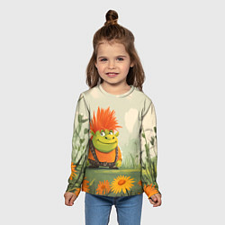 Лонгслив детский Маленький Шрек с рыжими волосами, цвет: 3D-принт — фото 2