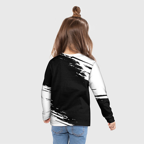 Детский лонгслив Juventus краски штрихи текстура / 3D-принт – фото 6