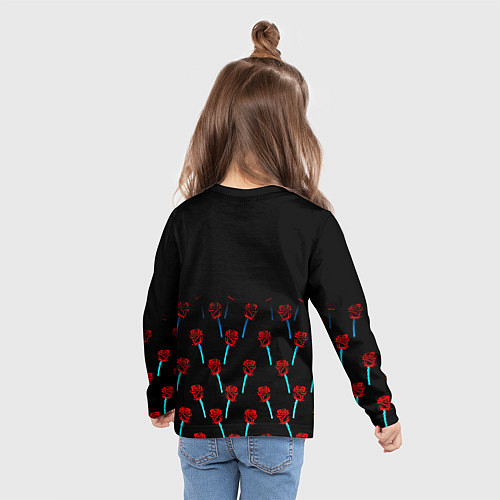 Детский лонгслив Бавария Мюнхен розы паттерн / 3D-принт – фото 6