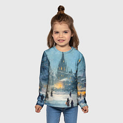 Лонгслив детский Новогодняя елка в Москве, цвет: 3D-принт — фото 2