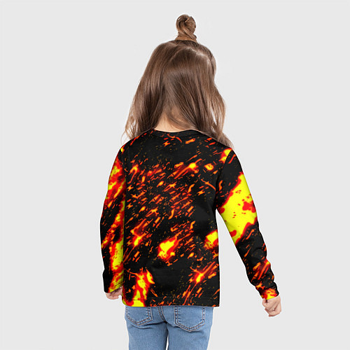 Детский лонгслив Манчестер Юнайтед огненные краски / 3D-принт – фото 6