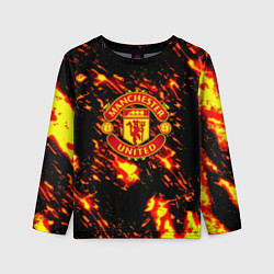 Детский лонгслив Манчестер Юнайтед огненные краски