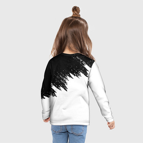 Детский лонгслив Манчестер Юнайтед краски белые / 3D-принт – фото 6