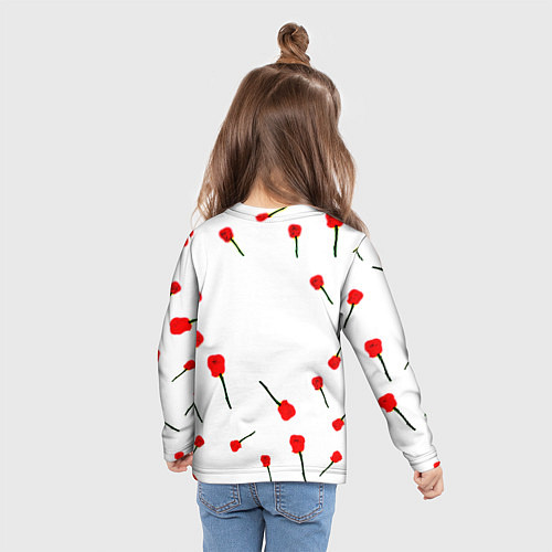 Детский лонгслив Манчестер Юнайтед розы паттерн / 3D-принт – фото 6