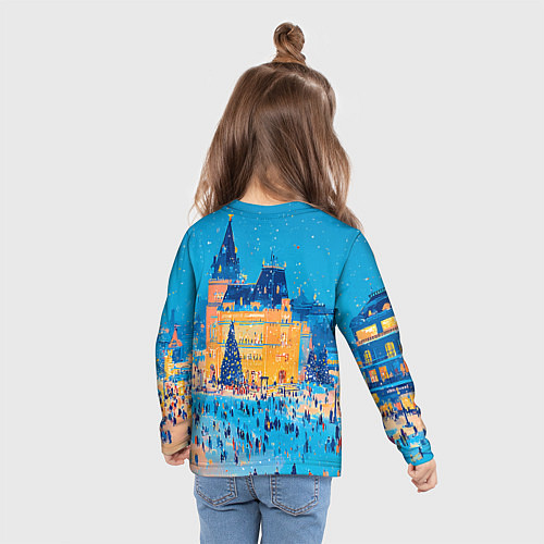 Детский лонгслив Московские новогодние каникулы / 3D-принт – фото 6