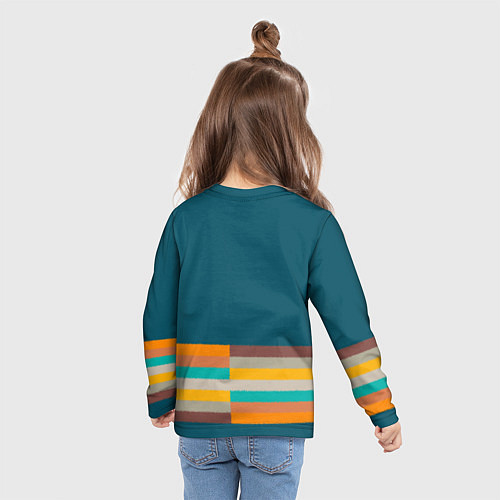 Детский лонгслив Индиго и шумовой градиент заката с текстурой / 3D-принт – фото 6