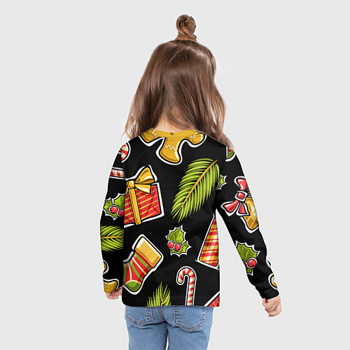 Детский лонгслив Рождественский вайб / 3D-принт – фото 6