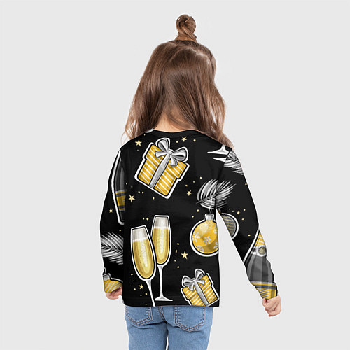 Детский лонгслив Новогодний вайб / 3D-принт – фото 6